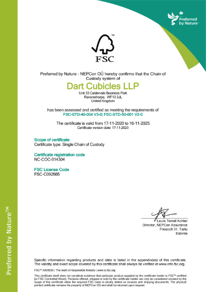 FSC Chain of Custody Certificate