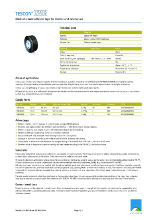 Pro Clima Tescon Invis Technical Datasheet