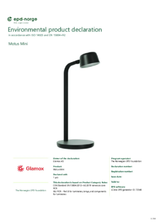 NEPD-6087-5353-EN Motus Mini.pdf | Glamox AS | NBS Source