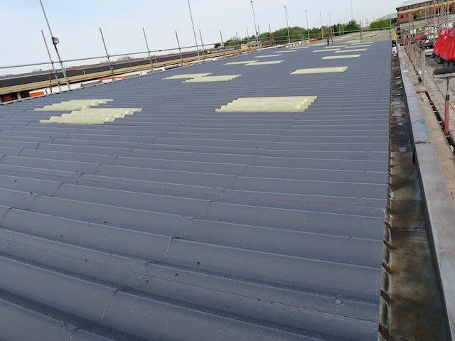 Asbestoseal asbestos roof coating project Warwickshire