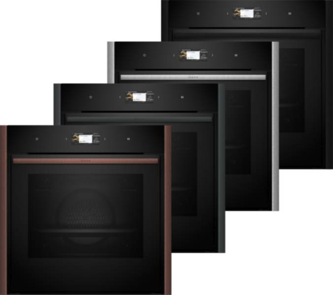 Slide & Hide Single Pyrolytic Ovens with Flex Design. Black trim