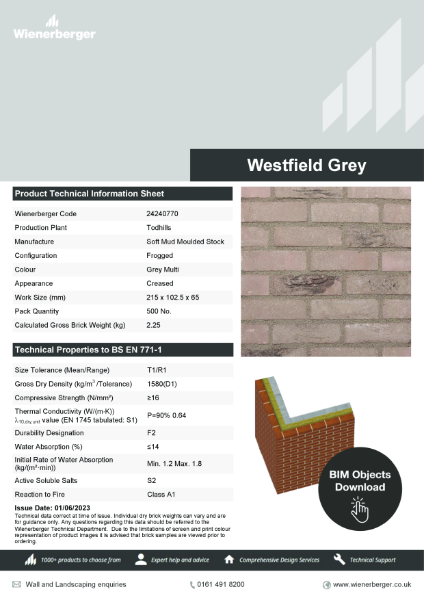 Westfield Grey Data Sheet