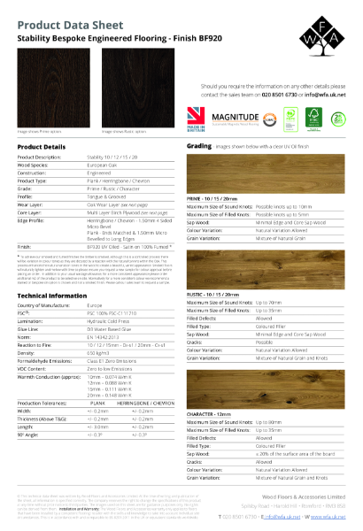 BF920 Magnitude Data Sheet