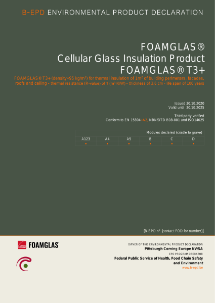 FOAMGLAS T3+ Environmental Product Declaration