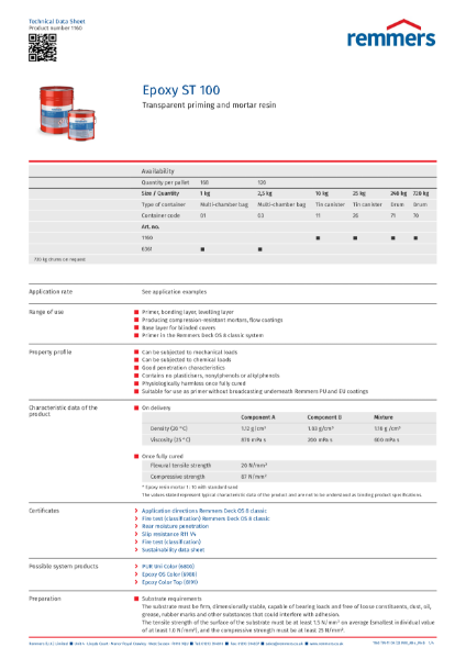 Technical Data Sheet - Epoxy ST 100