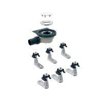 Geberit shower drain with 6 feet, for Setaplano shower surface, depth of water seal 50 mm