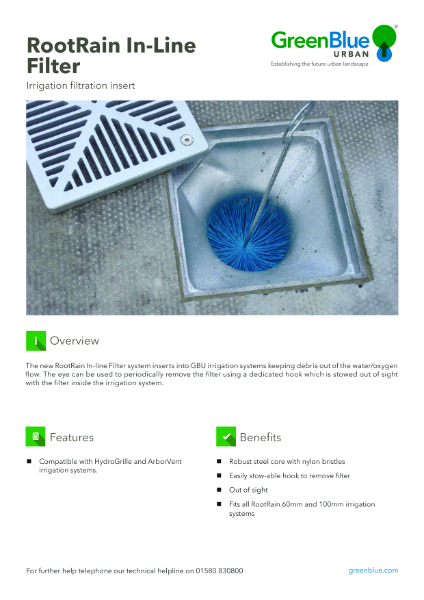 RootRain in-Line Filter datasheet