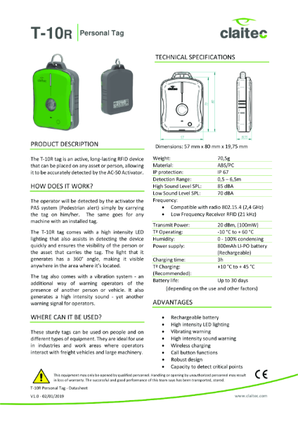 T-10R Personal Tag v1.0 Claitec EN