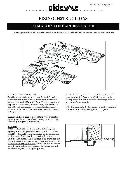 Glidevale Protect - Fixing Instructions - AH4 Part L Push- Up Hatch