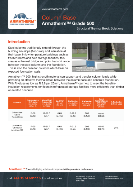 Column Base Thermal Break - Armatherm