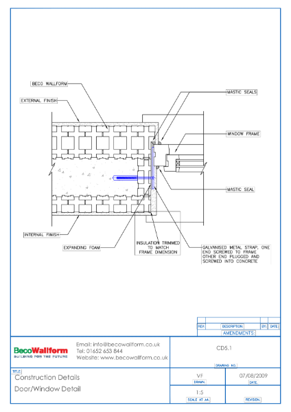 BecoWallform Window or Door Detail Plan View