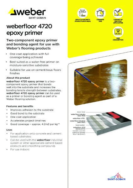 weberfloor 4720 epoxy primer - Technical datasheet