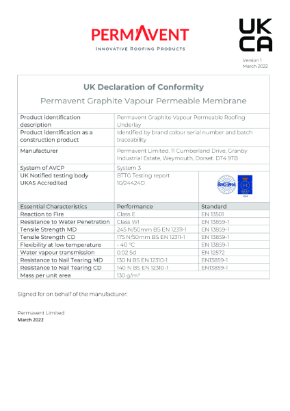 GRAPHITE - Declaration of Conformity