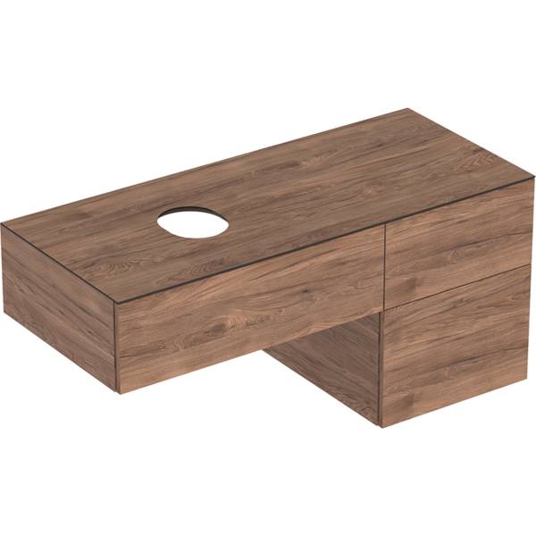 VariForm Cabinet for Lay-on Washbasin, with Three Drawers, Shelf Surface and Trap