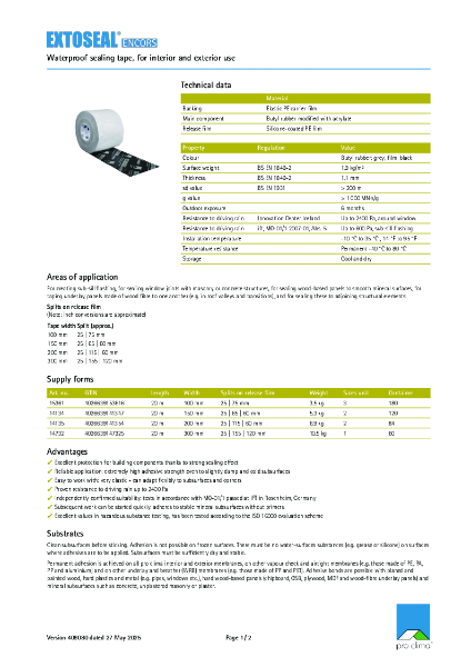 Extoseal Encors Technical Datasheet