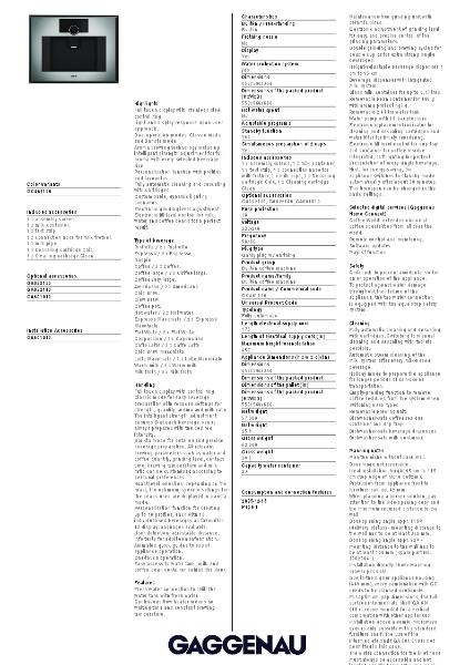 GC461120 Product Specification Sheet