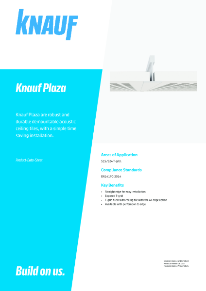 Knauf Plaza Data Sheet