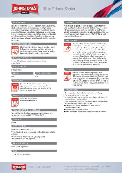 Performance Coatings - Primers - Product Datasheets