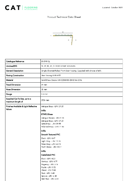 BN59R/SL Antique Brass Technical Datasheet