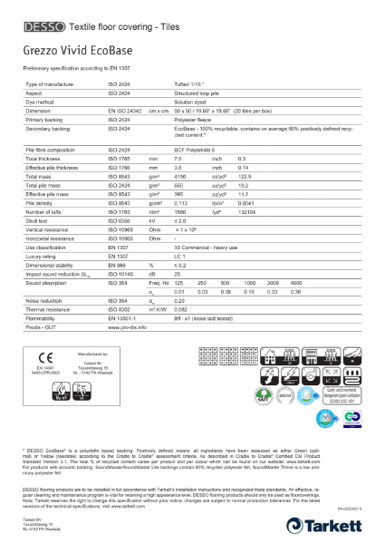 TDS - DESSO Grezzo Vivid EcoBase