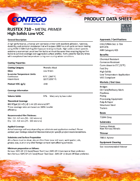 Rustex 710 Product Data Sheet