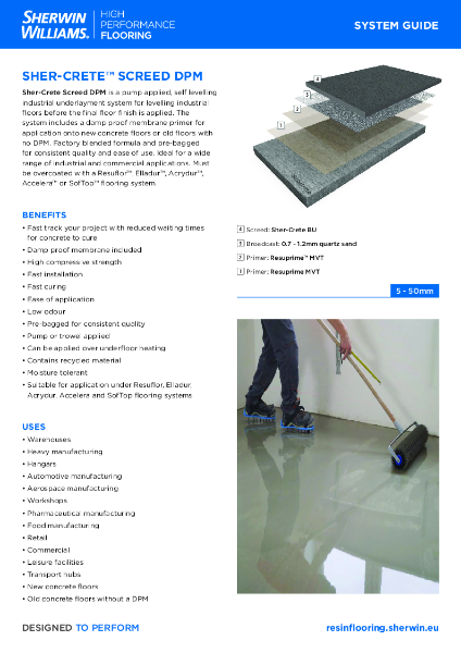 Resin Flooring System Sher-Crete Screed DPM System Guide