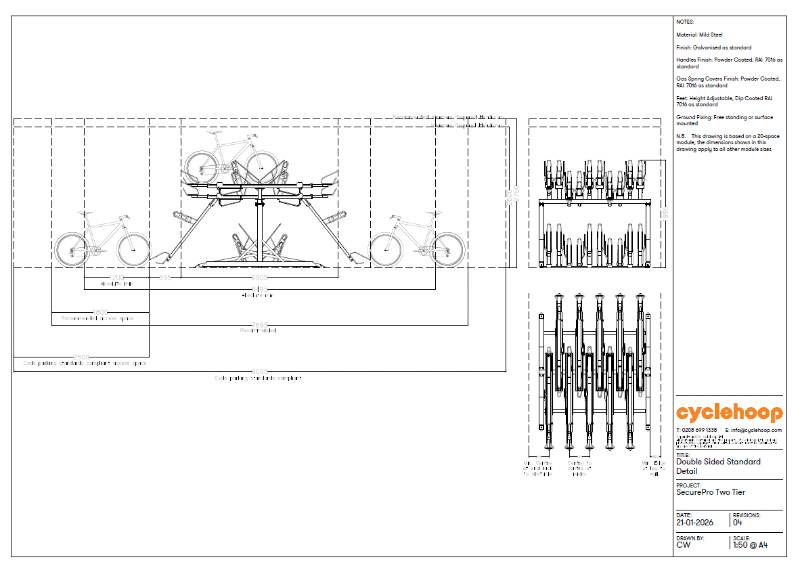 SecurePro Two Tier Rack Standard Detail Double Sided