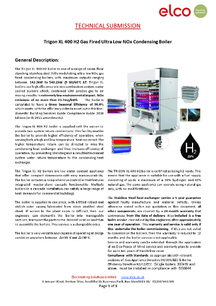 Technical Submission - Trigon XL 400 H2 - Datasheet