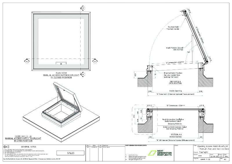 Opening Access Hatch Rooflight - Manual