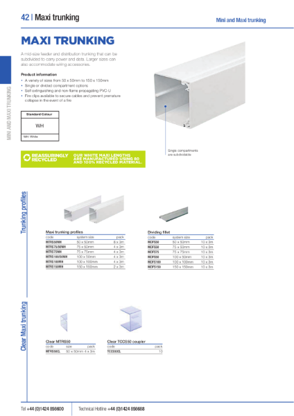 Maxi PVC-U Trunking Product Data Sheet