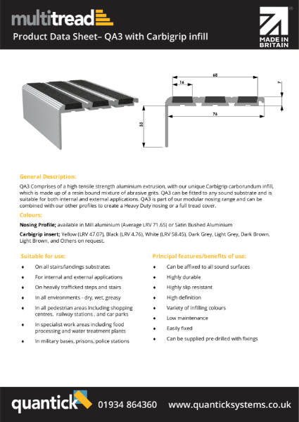 QA3 Product Datasheet