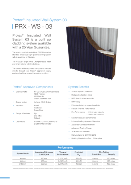 PRX-WS-03 Wall System Data Sheet