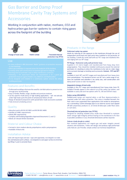 Timloc Building Products Gas Barrier & DPC Accessories Datasheet