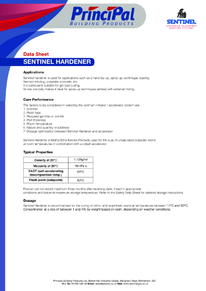 Sentinel Hardener datasheet