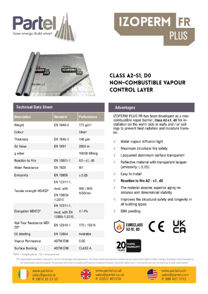 IZOPERM PLUS FR Technical Data Sheet