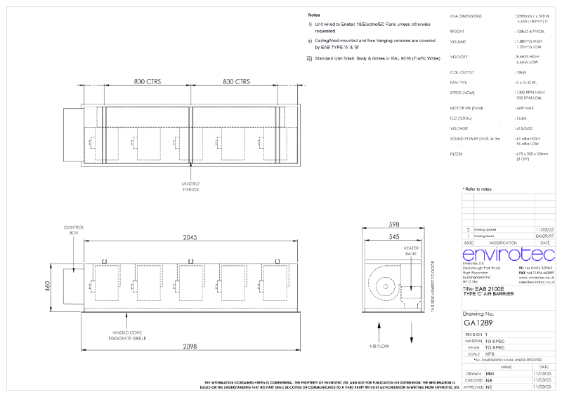 GA1289 - EAB 2100E TYPE C AIR BARRIER