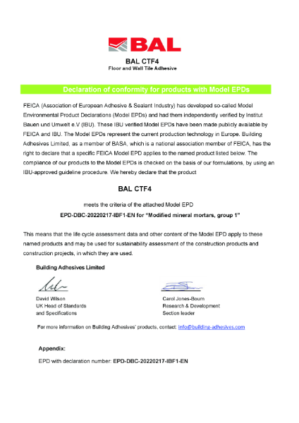 Environmental Product Declaration - BAL CTF4