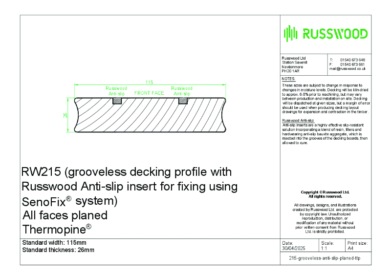 215 - Thermopine Anti-slip decking profile