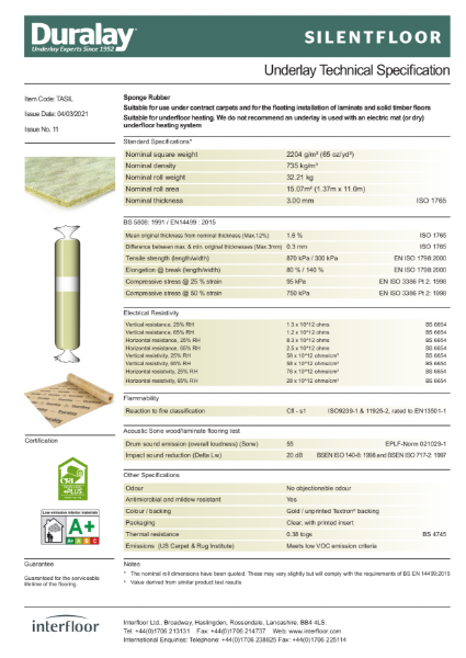 Silent Floor Specification