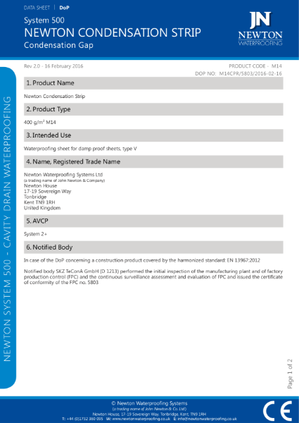 Newton Condensation Strip DoP