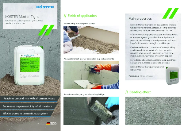 Flyer KOSTER Mortar Tight