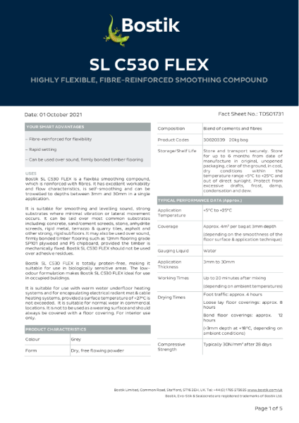 Bostik SL-C530 Flex Technical Data Sheet