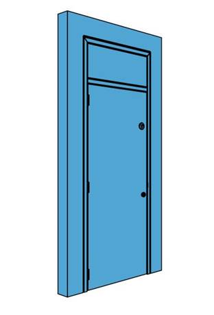 Single Metal Plant Room Door with Overhead Panel