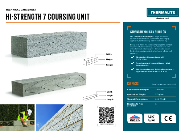 Thermalite Hi-Strength 7 Coursing Unit - Technical Data Sheet