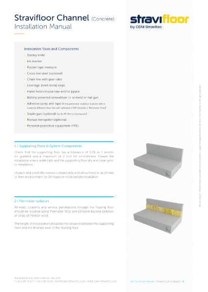 Stravifloor Channel (Concrete) Installation Manual