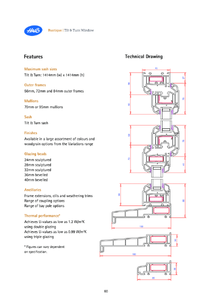 Halo Rustique Tilt and Turn Window Specification