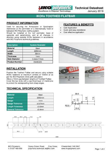 IKOfix Toothed Flatbar Datasheet 2019