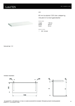 LAUFEN H4046701122601 Produktdatablad
