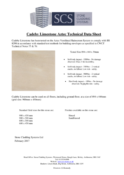 Cadeby Limestone Technical Data Sheet