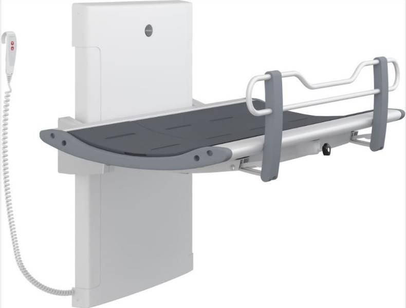Adjustable height, shower change table SCT 3500 with Pressure Sensitive Stop for Changing Places